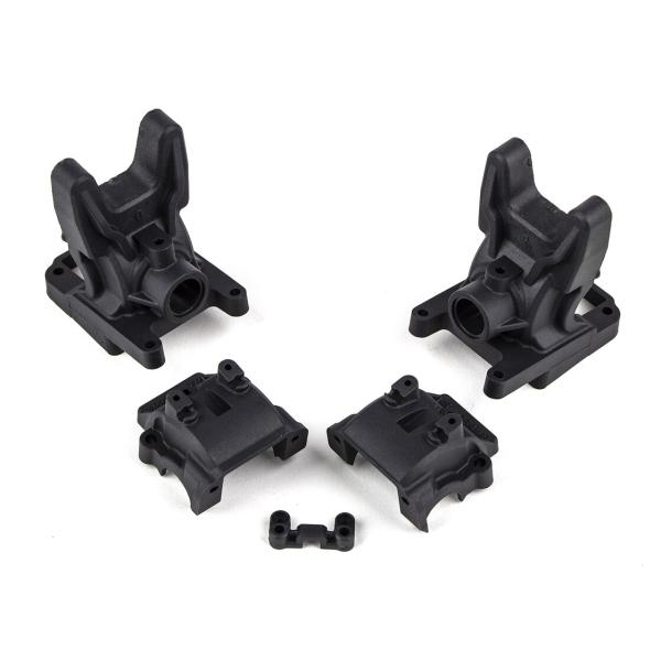 Team Associated RC10B74.2 FT Front Gearboxes, 0 and 2 Diff Heights, carbon